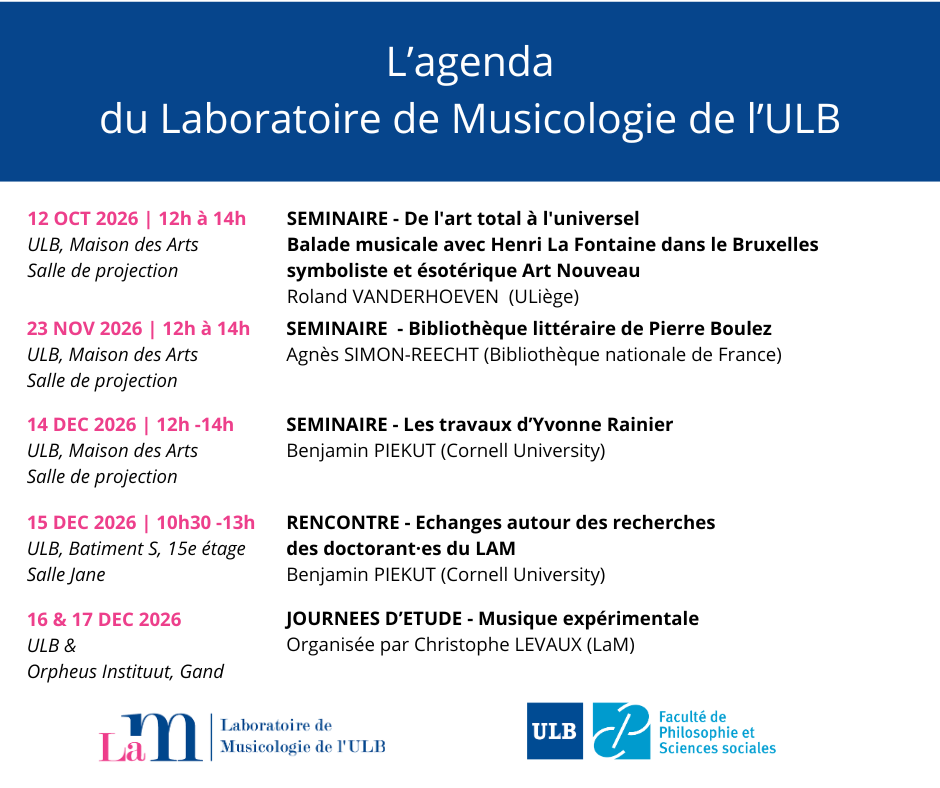 agenda du LaM 2026-27